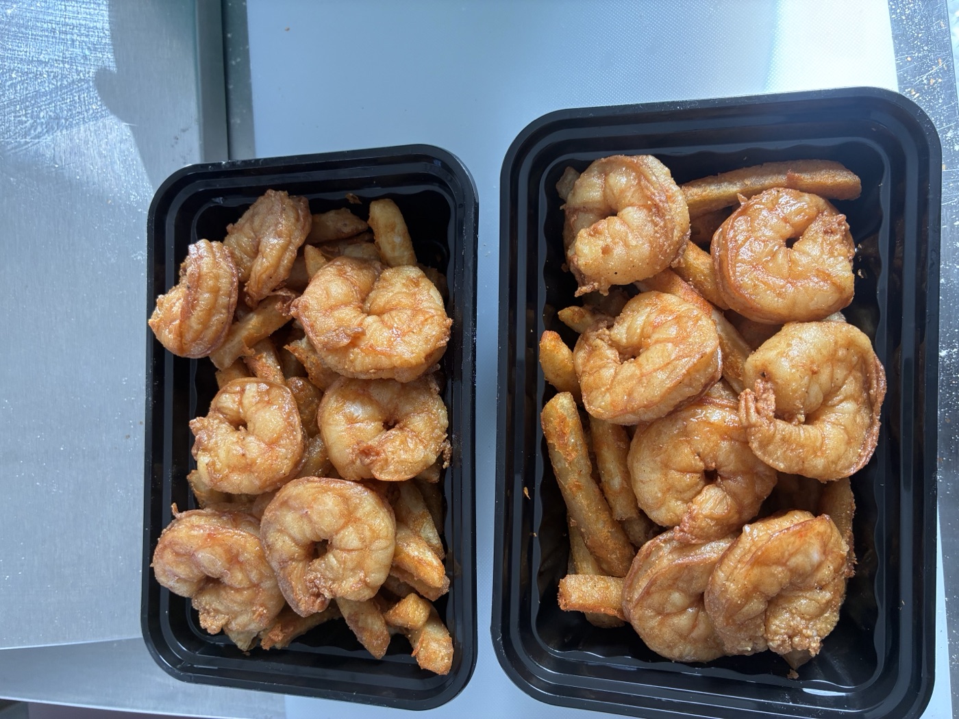 Shrimp basket — jumbo fried shrimp with crinkle-cut fries