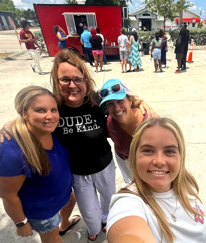 Happy customers at the soft opening